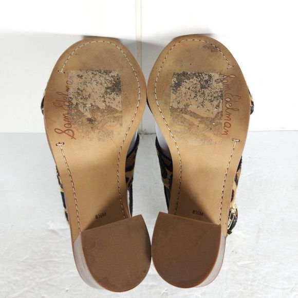 SAM EDELMAN Women's Ivy US8,5M Leather Animal Print CrisCross Slingback Sandals - Picture 11 of 14